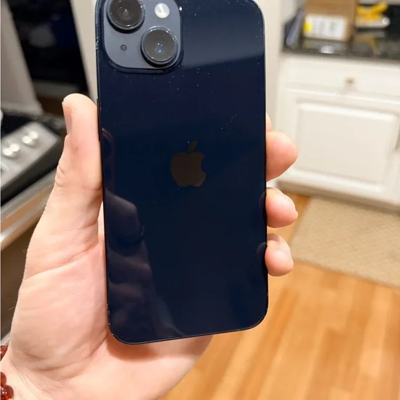 Black Smartphone with Blue and White Display